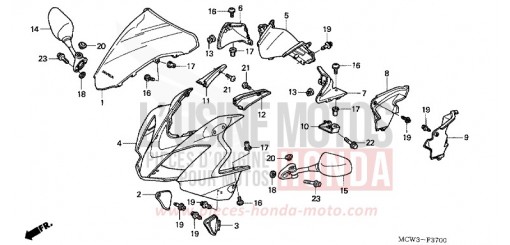 PANNEAU SUPERIEUR VFR800A2 de 2002